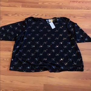 Maggie  Barnes  plus 5x black 1/2 sleeve jeweled cruise ready-new